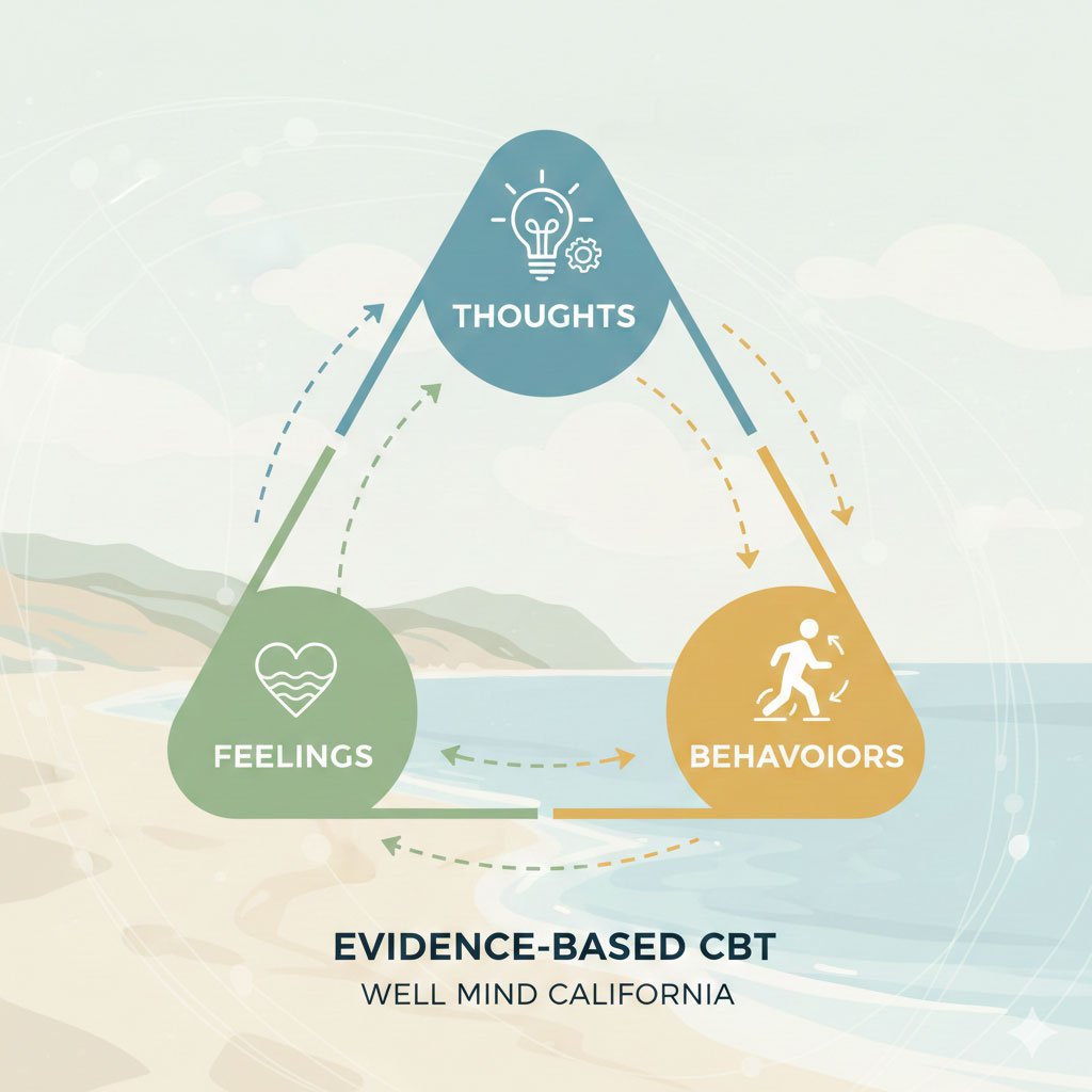 Evidence-Based Cognitive Behavioral Therapy (CBT) triangle