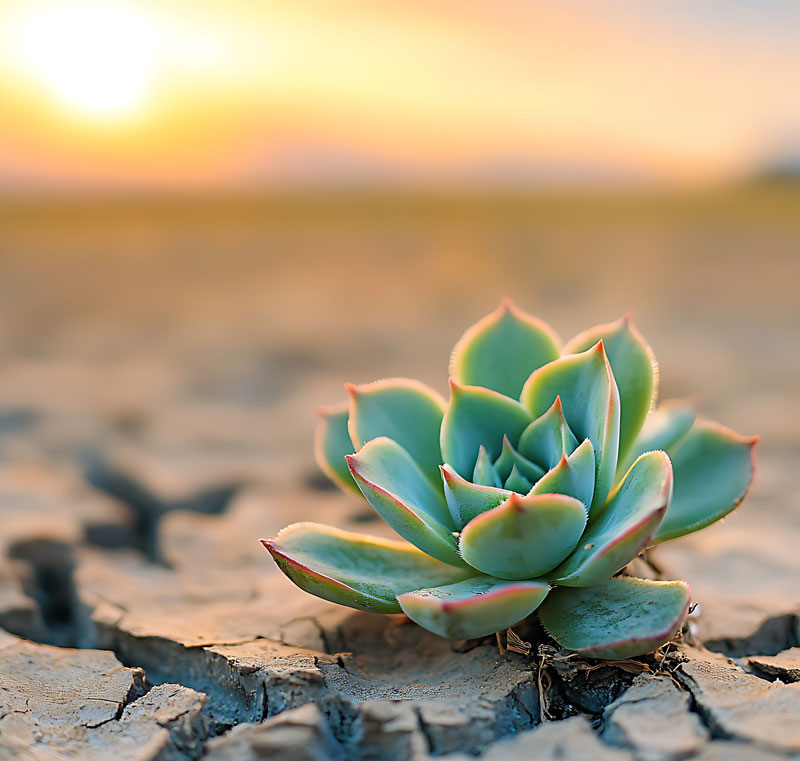 Green plant growing through rock symbolizing resilience in Strength Based Therapy California.
