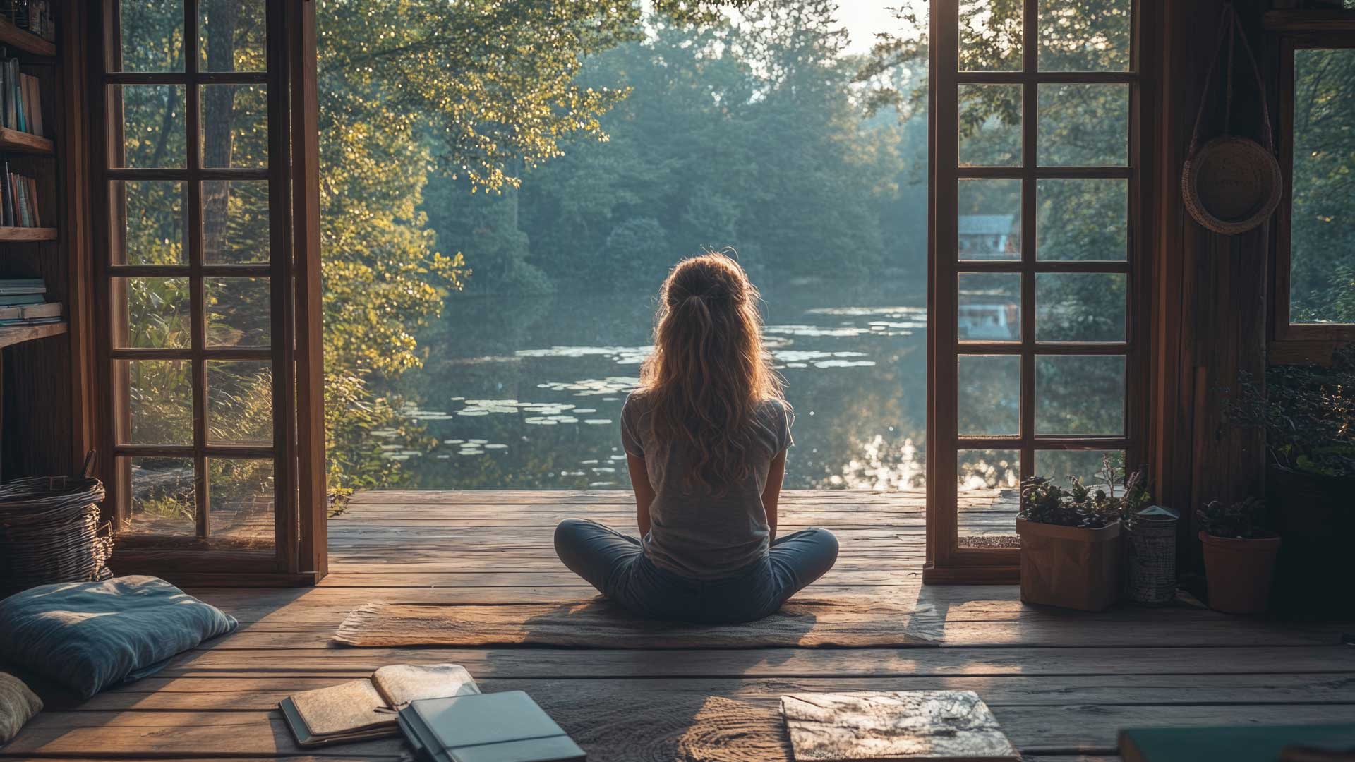  a person meditating